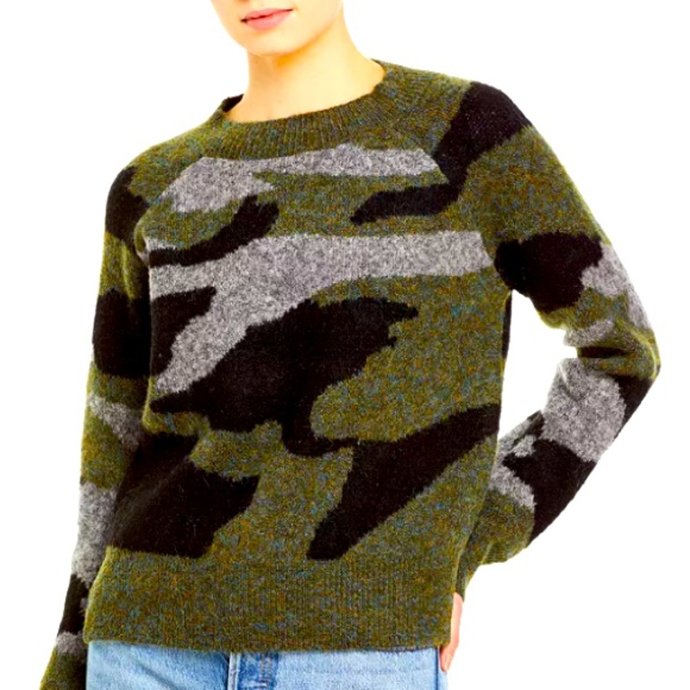 Aqua Camo Print knit Sweater